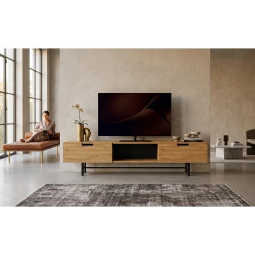 Szafka RTV-24 Drewno Lite Dąb Loft Lakier Rozmiary od 100 cm do 200 cm PREMIUM